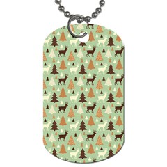 Reindeer Tree Forest Art Dog Tag (two Sides) by patternstudio