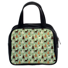 Reindeer Tree Forest Art Classic Handbags (2 Sides) by patternstudio