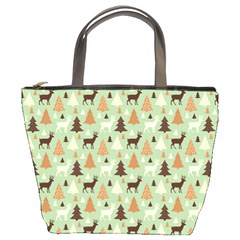 Reindeer Tree Forest Art Bucket Bags by patternstudio