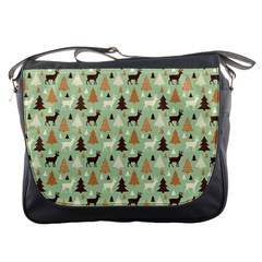 Reindeer Tree Forest Art Messenger Bags by patternstudio