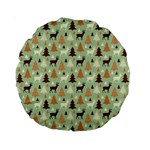 Reindeer Tree Forest Art Standard 15  Premium Round Cushions Back