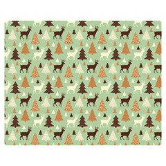 Reindeer Tree Forest Art Double Sided Flano Blanket (medium)  by patternstudio