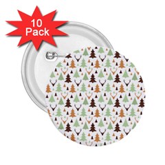 Reindeer Christmas Tree Jungle Art 2 25  Buttons (10 Pack)  by patternstudio