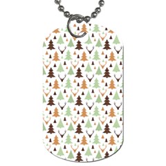 Reindeer Christmas Tree Jungle Art Dog Tag (two Sides)