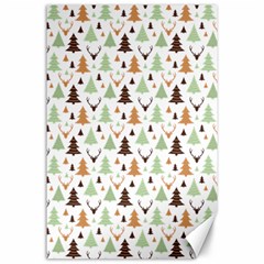 Reindeer Christmas Tree Jungle Art Canvas 24  X 36  by patternstudio