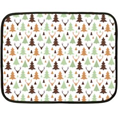 Reindeer Christmas Tree Jungle Art Fleece Blanket (mini) by patternstudio