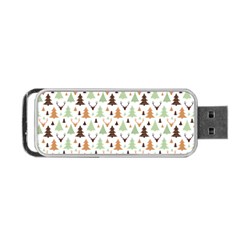 Reindeer Christmas Tree Jungle Art Portable Usb Flash (one Side) by patternstudio