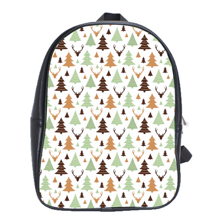 Reindeer Christmas Tree Jungle Art School Bag (XL)