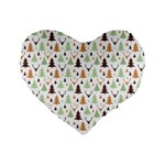 Reindeer Christmas Tree Jungle Art Standard 16  Premium Heart Shape Cushions Front
