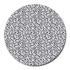 Wavy Intricate Seamless Pattern Design Round Mousepads by dflcprints