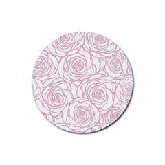Pink Peonies Rubber Round Coaster (4 Pack)  by NouveauDesign