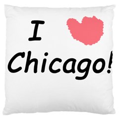 I Heart Chicago  Large Flano Cushion Case (two Sides) by SeeChicago