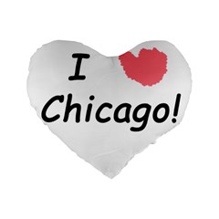 I Heart Chicago  Standard 16  Premium Flano Heart Shape Cushions by SeeChicago
