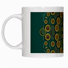 Snow Flower In A Calm Place Of Eternity And Peace White Mugs by pepitasart