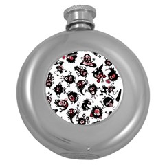 Goofy Monsters Pattern  Round Hip Flask (5 Oz) by Bigfootshirtshop