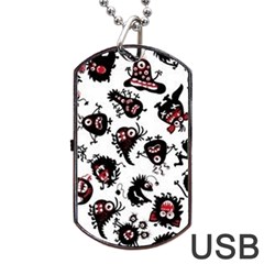 Goofy Monsters Pattern  Dog Tag Usb Flash (two Sides) by Bigfootshirtshop