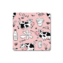 Fresh Milk Cow Pattern Square Magnet by Bigfootshirtshop