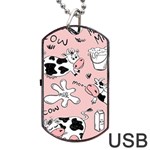 Fresh Milk Cow Pattern Dog Tag USB Flash (Two Sides) Front