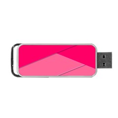 Geometric Shapes Magenta Pink Rose Portable Usb Flash (one Side) by Celenk