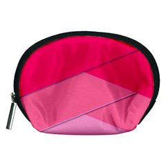 Geometric Shapes Magenta Pink Rose Accessory Pouches (medium)  by Celenk