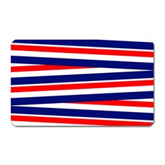 Red White Blue Patriotic Ribbons Magnet (rectangular) by Celenk