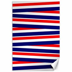 Red White Blue Patriotic Ribbons Canvas 12  X 18   by Celenk