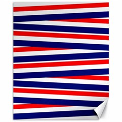 Red White Blue Patriotic Ribbons Canvas 11  X 14   by Celenk