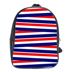 Red White Blue Patriotic Ribbons School Bag (large)