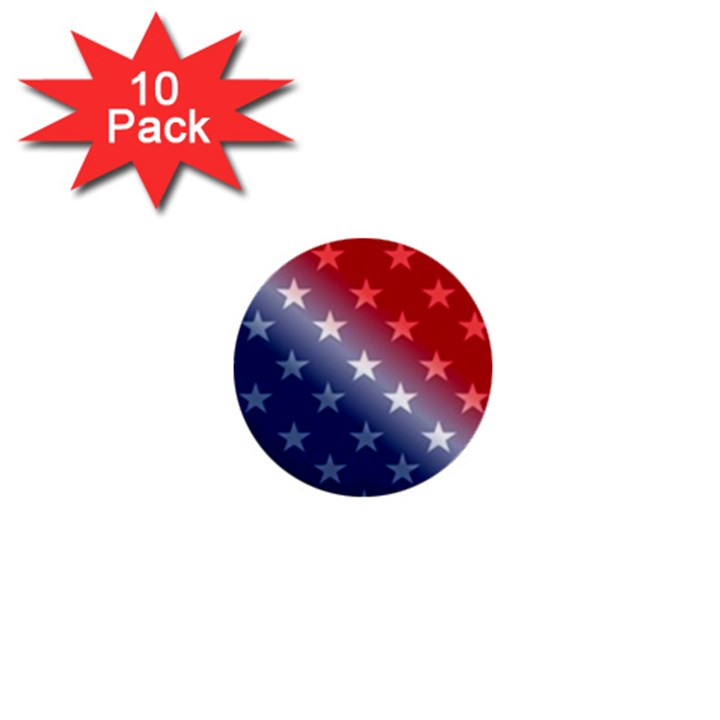 America Patriotic Red White Blue 1  Mini Buttons (10 pack) 