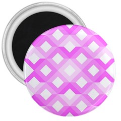 Geometric Chevrons Angles Pink 3  Magnets by Celenk