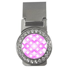 Geometric Chevrons Angles Pink Money Clips (cz)  by Celenk