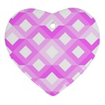 Geometric Chevrons Angles Pink Heart Ornament (Two Sides) Front