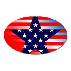 Patriotic American Usa Design Red Oval Magnet by Celenk