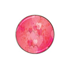 Pink Hearts Pattern Hat Clip Ball Marker (4 Pack) by Celenk