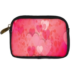 Pink Hearts Pattern Digital Camera Cases by Celenk