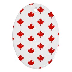Maple Leaf Canada Emblem Country Oval Ornament (two Sides) by Celenk
