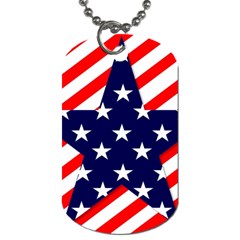 Patriotic Usa Stars Stripes Red Dog Tag (one Side) by Celenk