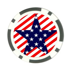 Patriotic Usa Stars Stripes Red Poker Chip Card Guard (10 Pack) by Celenk