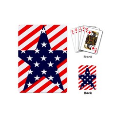 Patriotic Usa Stars Stripes Red Playing Cards (mini) 