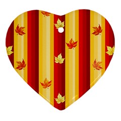 Autumn Fall Leaves Vertical Ornament (heart) by Celenk