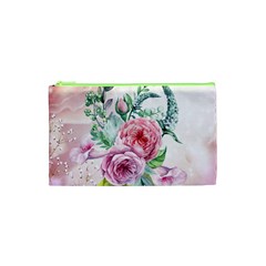 Flowers And Leaves In Soft Purple Colors Cosmetic Bag (xs) by FantasyWorld7