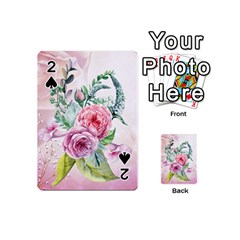 Flowers And Leaves In Soft Purple Colors Playing Cards 54 (mini)  by FantasyWorld7