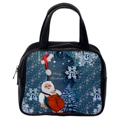 Funny Santa Claus With Snowman Classic Handbags (one Side) by FantasyWorld7