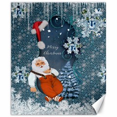 Funny Santa Claus With Snowman Canvas 8  X 10 