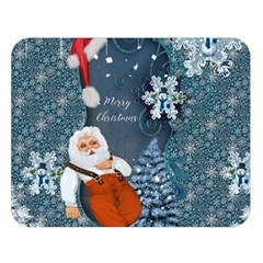Funny Santa Claus With Snowman Double Sided Flano Blanket (large)  by FantasyWorld7