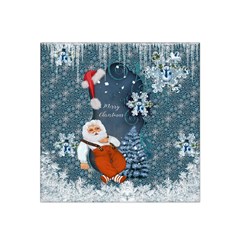 Funny Santa Claus With Snowman Satin Bandana Scarf by FantasyWorld7