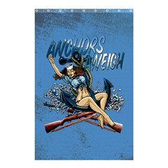 Navy Anchor s Aweigh Pinup Girl Shower Curtain 48  X 72  (small) by Bigfootshirtshop