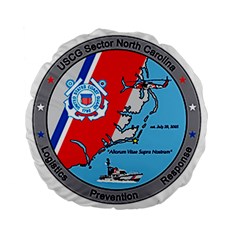 Coast Guard Sector North Carolina  Standard 15  Premium Flano Round Cushions by Bigfootshirtshop