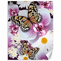 Butterflies With White And Purple Flowers  Canvas 12  x 16  