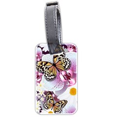 Butterflies With White And Purple Flowers  Luggage Tags (Two Sides)